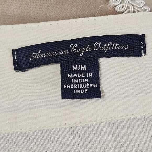 American Eagle Outfitters Ivory Blouse Sleeveless Tank Top Size Medium EUC A5719 - Picture 6 of 7